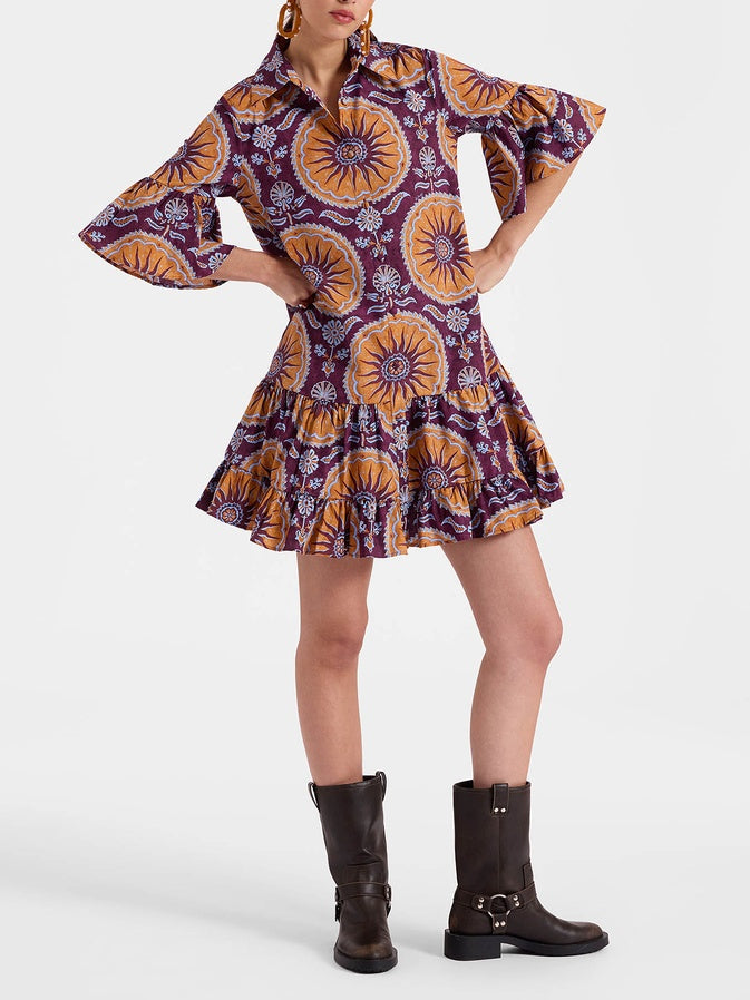 Dropped Waist Tiered Mini Dress