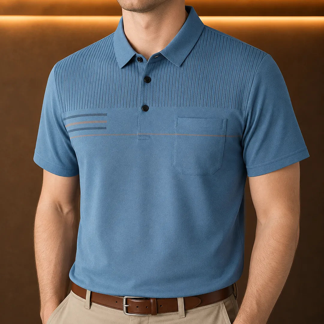 Leo Striped Pocket Polo