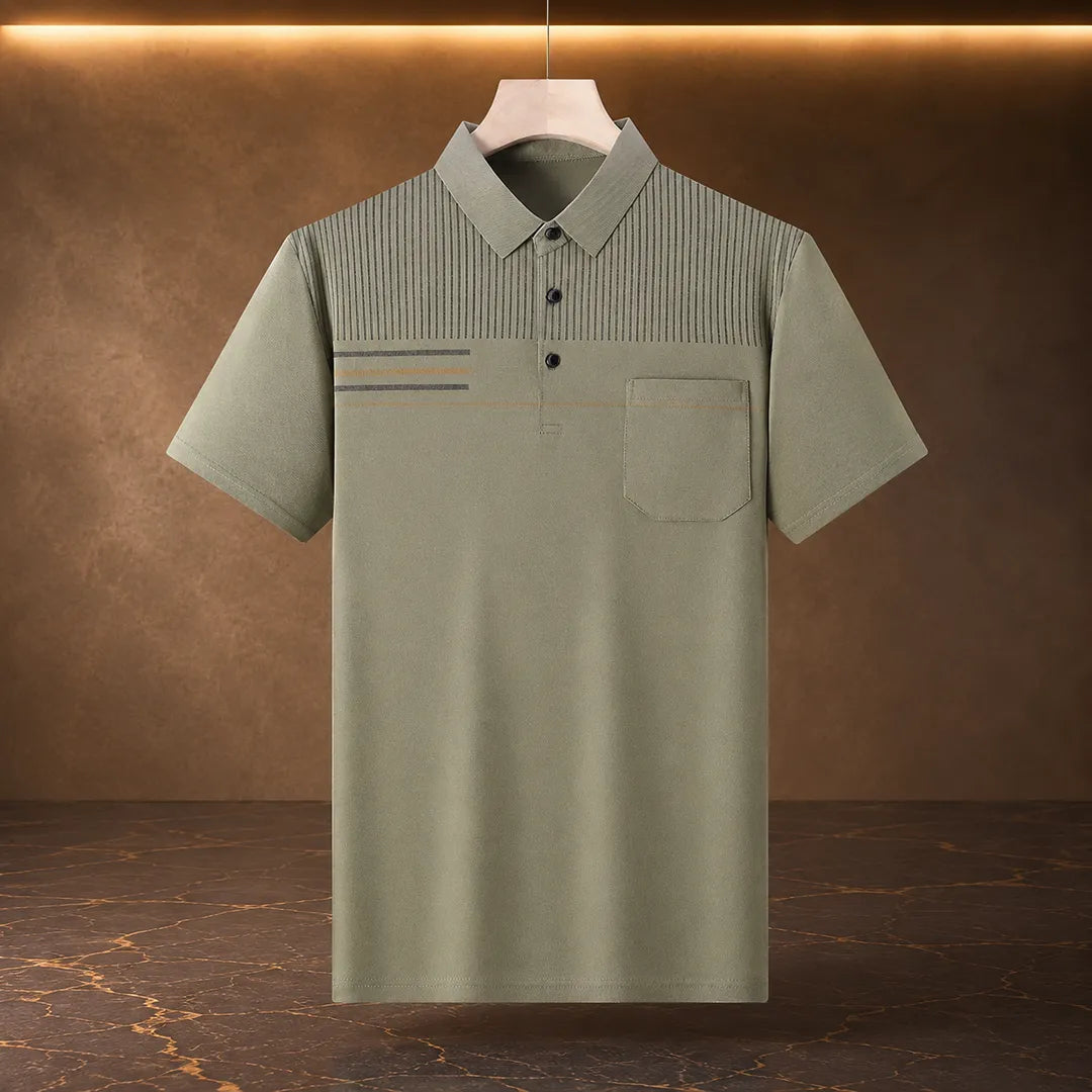 Leo Striped Pocket Polo