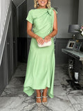 Elegant Cowl Neck Asymmetrical Formal Dress